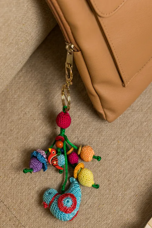 Samoolam Boho Bag Charm ~ Blue Bird