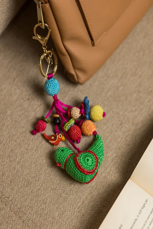 Samoolam Boho Bag Charm ~ Green Bird - Image 4