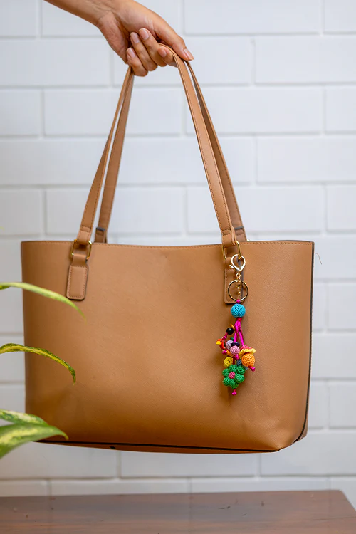 Samoolam Boho Bag Charm Green Flower Bunch - Image 3