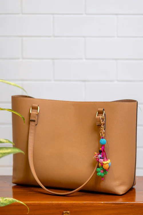 Samoolam Boho Bag Charm Green Flower Bunch - Image 5