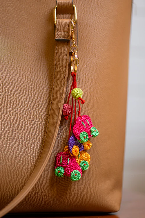 Samoolam Boho Bag Charm Gulabi-Hari Motorcar
