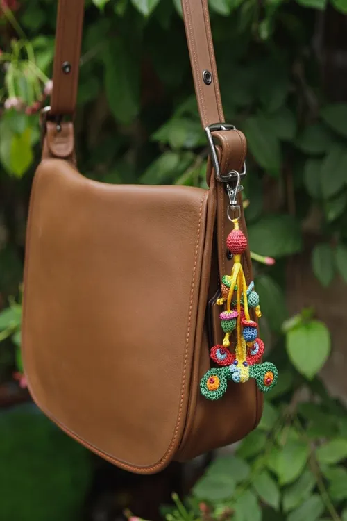 Samoolam Boho Bag Charm Key Chain ~ Multicolour Dragonfly - Image 2