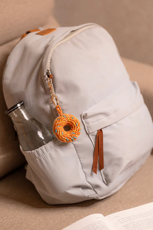 Samoolam Boho Bag Charm orange Doughnut - Image 3