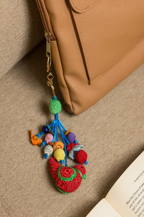 Samoolam Boho Bag Charm ~ Red Bird - Image 3