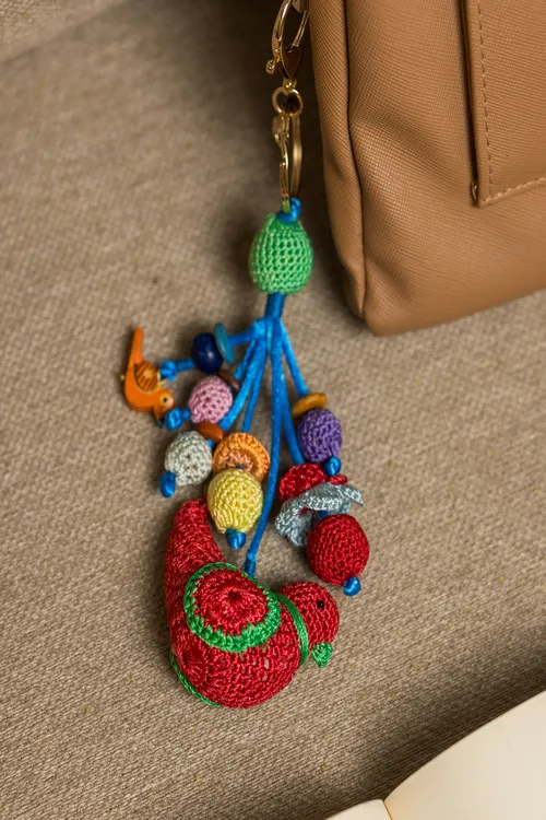 Samoolam Boho Bag Charm ~ Red Bird - Image 4