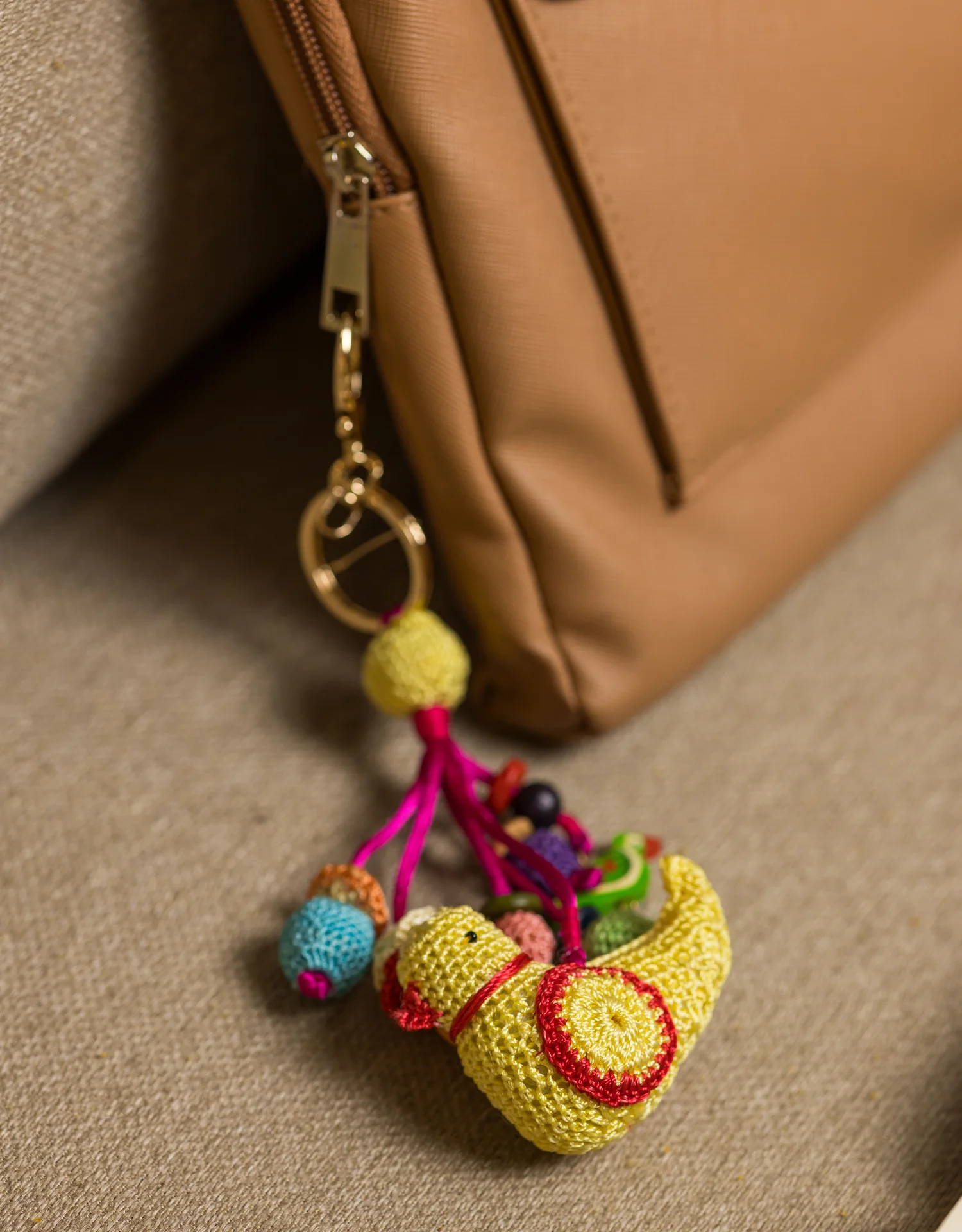 Samoolam Boho Bag Charm ~ Yellow Bird - Image 2
