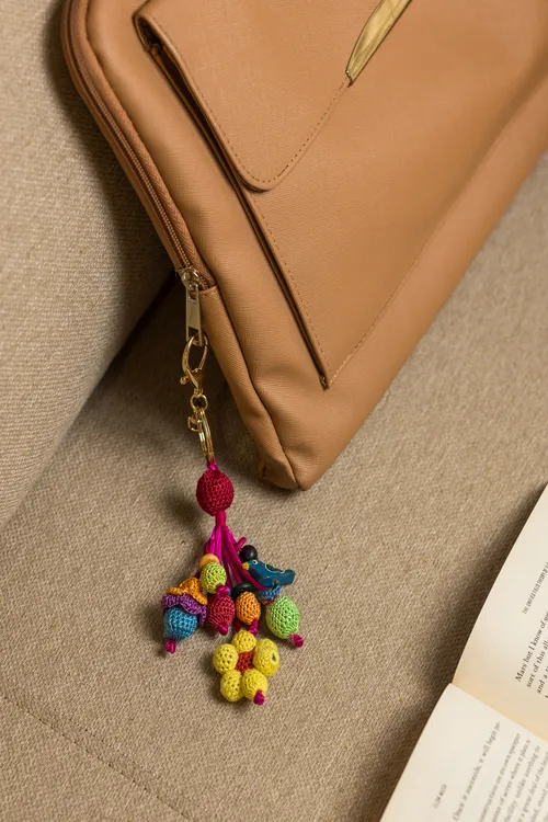 Samoolam Boho Bag Charm ~ Yellow Flower Bunch - Image 2