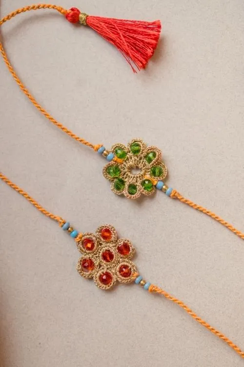 Samoolam Chakra Jewelled Rakhi (Set Of 2) - Image 2
