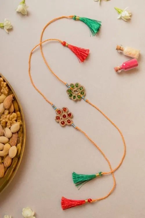 Samoolam Chakra Jewelled Rakhi (Set Of 2) - Image 3
