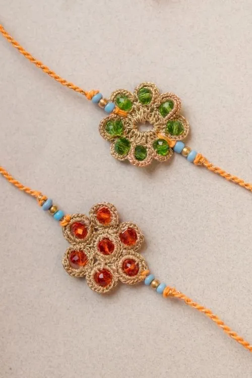 Samoolam Chakra Jewelled Rakhi (Set Of 2) - Image 4