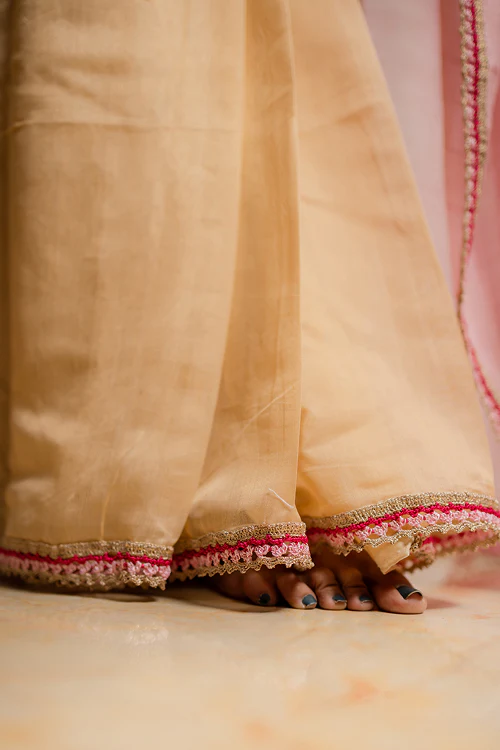 Samoolam Champagne & Blush Lavanya handwoven sarees - Image 6
