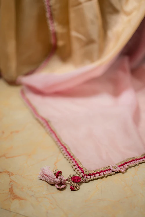 Samoolam Champagne & Blush Lavanya handwoven sarees - Image 7