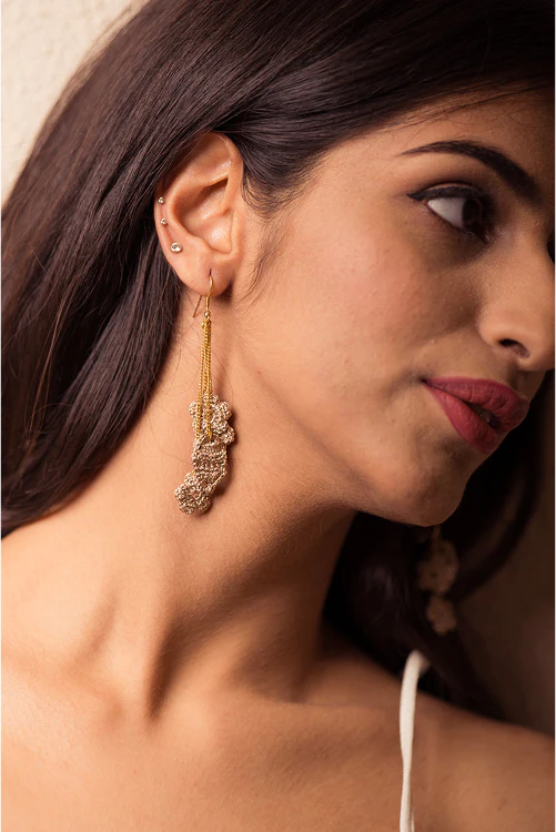 Samoolam Flower Cluste Drop Earrings - Image 3