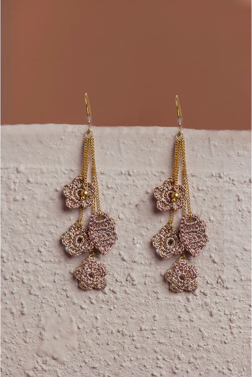 Samoolam Flower Cluste Drop Earrings - Image 4