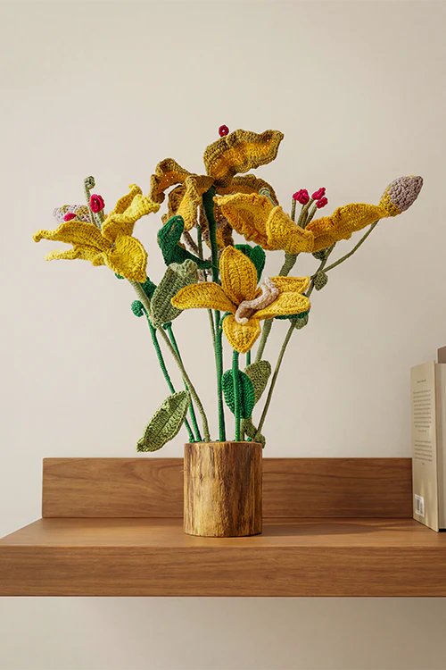 Samoolam Golden Harmony - Crochet Flower Bouquet - Image 4