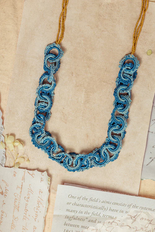 Samoolam Gulnaar Blue Braided Necklace - Image 2