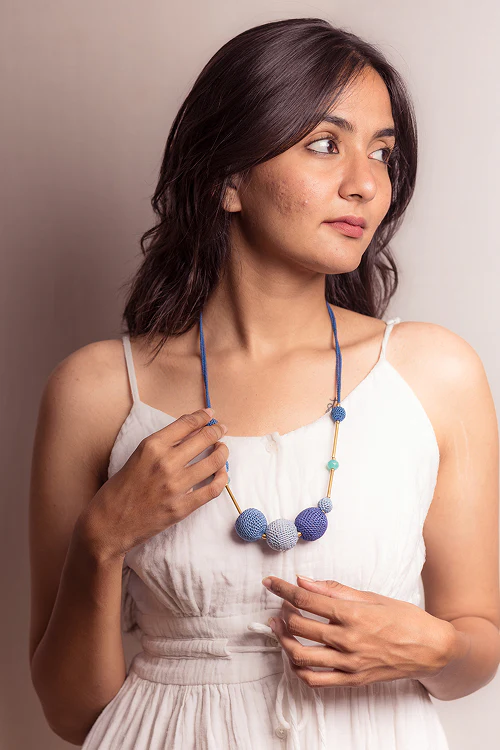 Samoolam Gulnaar Blue - Mystic Bead Necklace - Image 2