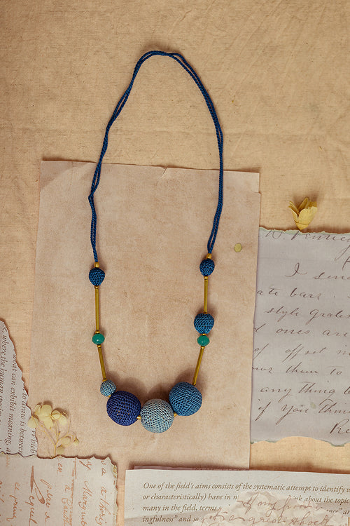 Samoolam Gulnaar Blue - Mystic Bead Necklace - Image 3