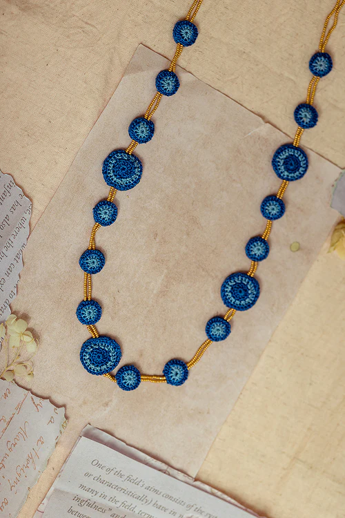 Samoolam Gulnaar Blue Tikkis - Bead Necklace - Image 2