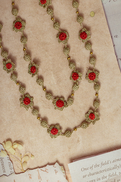 Samoolam Gulnaar Gold Daisies - Bead Necklace - Image 2