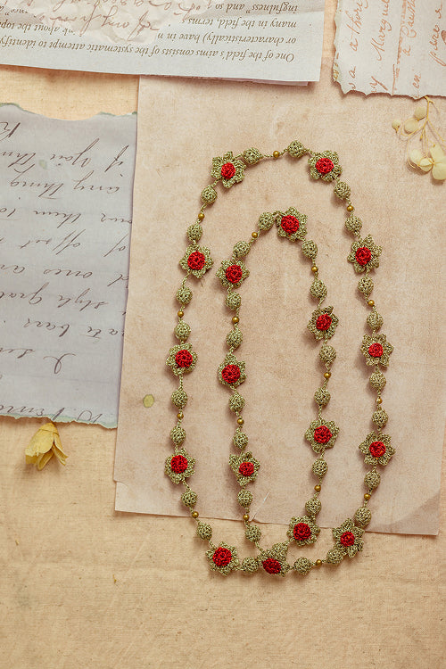Samoolam Gulnaar Gold Daisies - Bead Necklace - Image 4