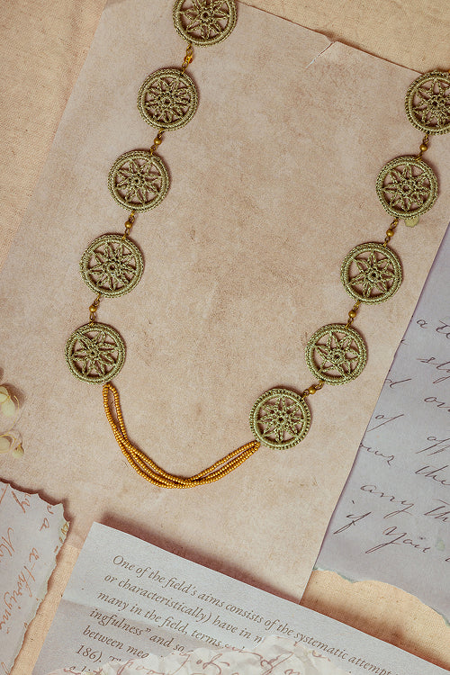 Samoolam Gulnaar Gold Mandalas - Mandala Necklace - Image 2
