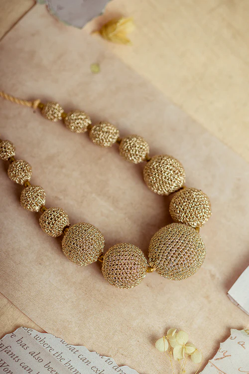 Samoolam Gulnaar Gold - Radiant Bead Necklace