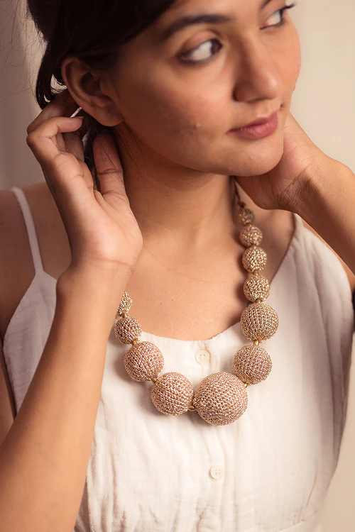 Samoolam Gulnaar Gold - Radiant Bead Necklace - Image 2