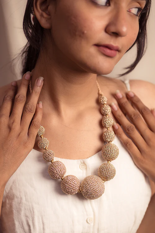 Samoolam Gulnaar Gold - Radiant Bead Necklace - Image 4