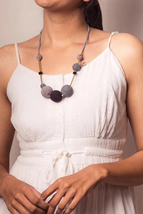 Samoolam Gulnaar Grey - Mystic Bead Necklace