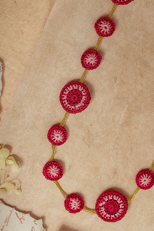 Samoolam Gulnaar Pink Tikkis - Chain Necklace - Image 2