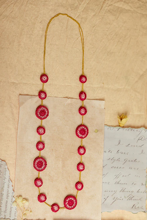 Samoolam Gulnaar Pink Tikkis - Chain Necklace - Image 5