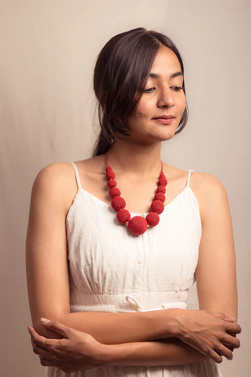 Samoolam Gulnaar Red - Passion Bead Necklace - Image 3