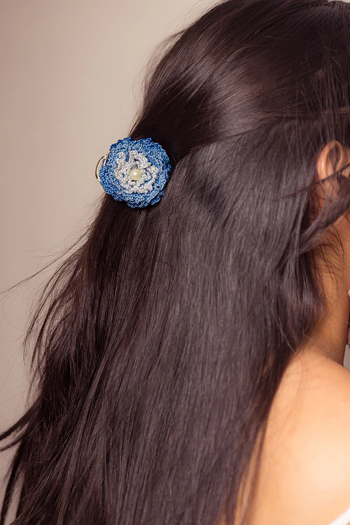 Samoolam Guncha Blue Peony - Hair Clutch