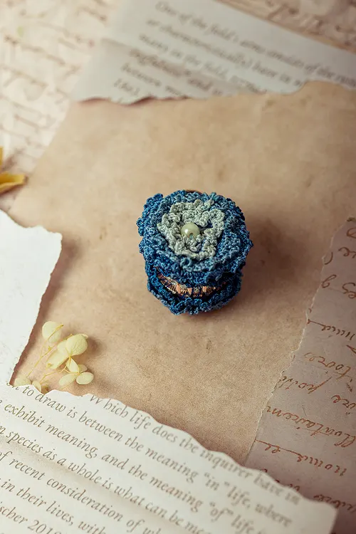 Samoolam Guncha Blue Peony - Hair Clutch - Image 2