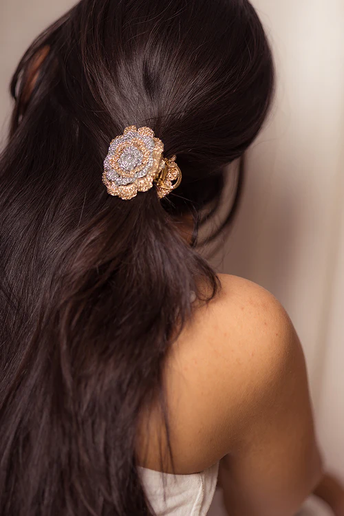 Samoolam Guncha Gold Silver Rosy - Hair Clutch - Image 3