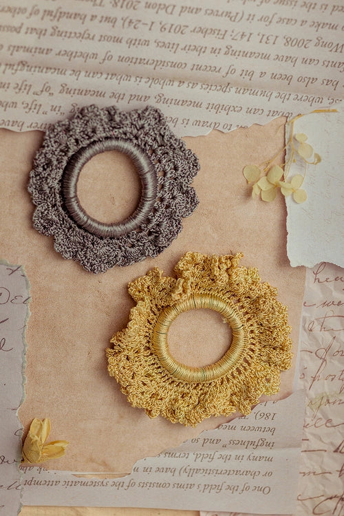 Samoolam Guncha Grey Gold Bloom Scrunchie (Set of 2) - Image 3