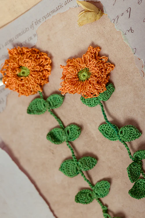 Samoolam Guncha Orange Foliage - Hair Clips - Image 2