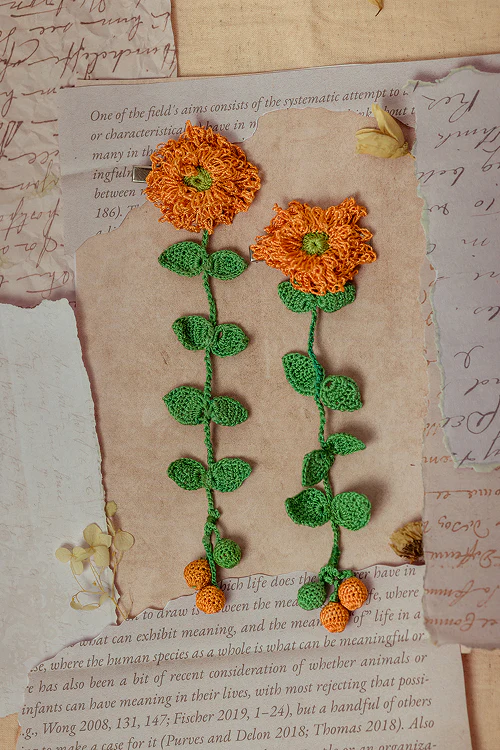 Samoolam Guncha Orange Foliage - Hair Clips - Image 5
