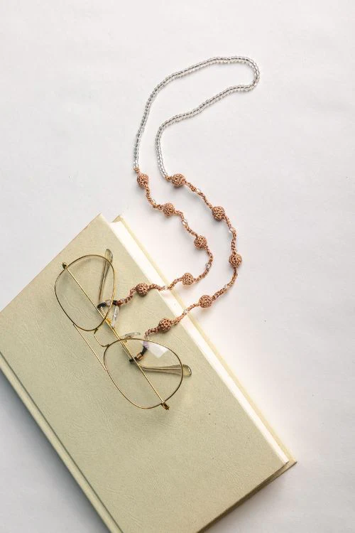 Samoolam Handmade Crochet Beaded Spec Chain-Brown - Image 3