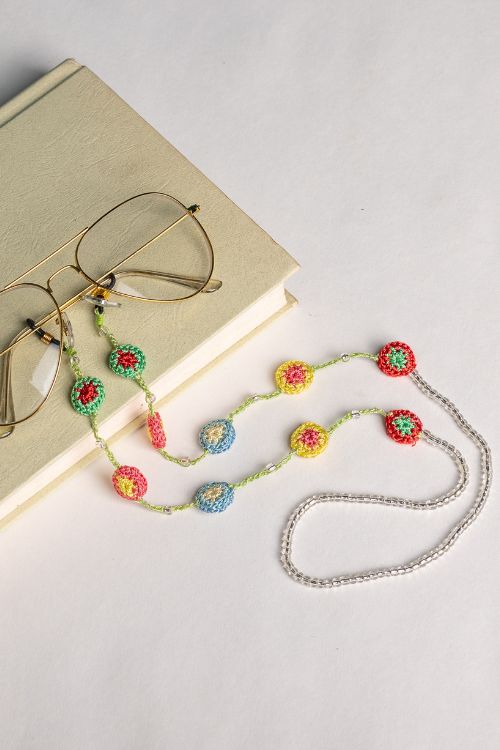 Samoolam Handmade Crochet Mandala Spec Chain-Multicolour - Image 3