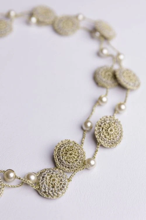 Samoolam Handmade Crochet Nakshatra Necklace - Shimmer - Image 4