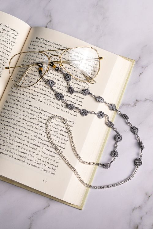 Samoolam Handmade Crochet Tikki Spec Chain-Grey - Image 2