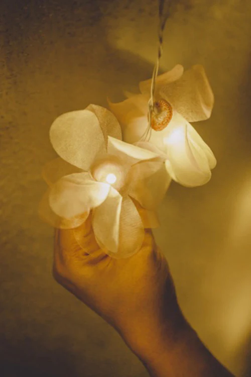 Samoolam Handmade Home Decor LED String Lights - Orange Rose