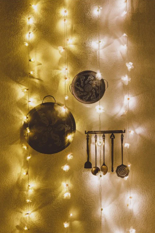 Samoolam Handmade Home Decor LED String Lights - Orange Rose - Image 3