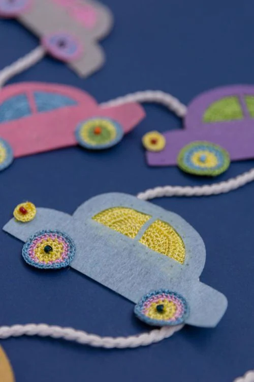 Samoolam Handmade Kids Room Decor Bunting ~ Cars - Image 3