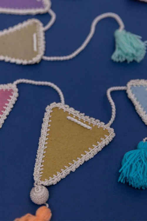 Samoolam Handmade Kids Room Decor Bunting ~ Triangles - Image 3