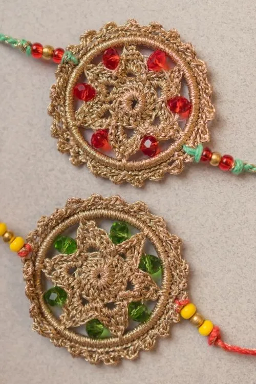 Samoolam Heritage Flower Crochet Rakhi (Set of 2) - Image 2