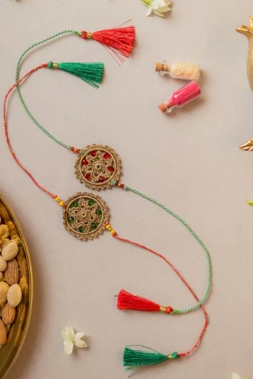 Samoolam Heritage Flower Crochet Rakhi (Set of 2) - Image 4