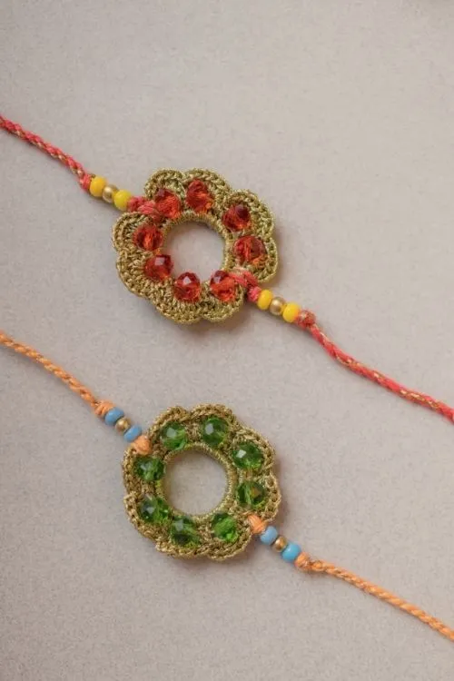 Samoolam Heritage Threads Crochet Rakhi (Set of 2) - Image 2